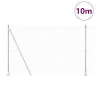 Tidyard Welded Wire Fence with 7 Flanged Posts 1.4x10 m Galvanised Steel Garden Border Fence Model3352292