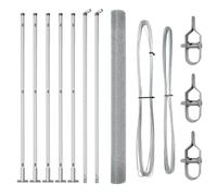 Tidyard Welded Wire Fence with 7 Flanged Posts 1.4x10 m Galvanised Steel Garden Border Fence Model3352291