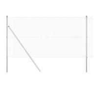 Tidyard Welded Wire Fence with 7 Posts 1.4x10 m Galvanised Steel Decoration Fence