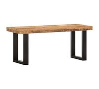 Tidyard Wooden Garden Bench Park Bench for Outdoor Garden Patio 110 cm Solid Rough Mango Wood and Steel