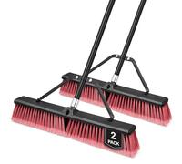 TidyBliss 60 cm Garden Broom Outdoor Heavy Duty 2 Pack, Large Industrial Stiff Yard Brush with 160 cm Long Handle for Sweeping Garage Shop Patio Deck Street Warehouse Lawn Driveway