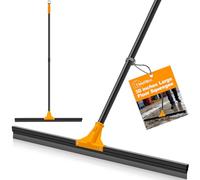 TidyBliss 76 cm Large Floor Squeegee Heavy Duty, Rubber Foam Water Scraper Broom with 148 cm Long Handle, Epoxy Wiper Mop for Cleaning Concrete Pool Rug Garage Deck Shower Window Outdoor (Orange)