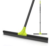 TidyBliss Floor Squeegee Heavy Duty, 60 cm Rubber Foam Water Scraper Broom with 158 cm Long Handle, Epoxy Wiper Mop for Cleaning Concrete Pool Rug Garage Deck Shower Window Outdoor Indoor (Green)