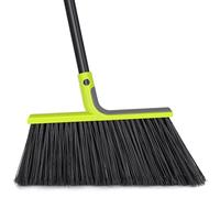 TidyBliss Outdoor Broom Heavy Duty, 143 cm Tall Commercial Soft Bristle Angle Brush for Sweeping Outside Patio Garden Porch Deck Shop Restaurant Garage House Lobby Hardwood Floors (Green)
