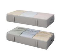 TidyCorner 2-Pack Under Bed Storage Containers, 6 Inches Tall Rectangular Grey Solid Sturdy Transparent Lid Underbed Clothes Storage Organizer Bin