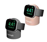 TidyDock Watch - Premium Silicone Apple Watch Charging dock for Style and Convenience - Cable not included - Supports Nightstand Mode - for all Apple watch models (Storm Grey and Dusty Rose)