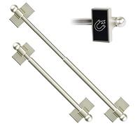 TidyFriend Magnetic Towel Holder for Refrigerator - 2 Pack Adjustable Towel Holder, Magnetic Towel Bar for Fridge, Kitchen Stove, Oven, Dishwasher, Sink Laundry Washing Machine (Classic Silver)