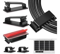 TidyHelper 50 PCS Black Cable Management Clips, Large Cord Organizers, 9.5 inches, Under Desk Wire Management