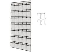 TidyMaster 1 Pack 35 Breathable Mesh Pockets Large Hanging Shoe Organizer Over The Door Shoe Rack for Closet Door Storage Shoe Holder Hanger, 4Hooks, White (67.7'' x 26.4'')