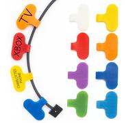 TidyNest | Write On Cable Labels Wrap | 24 Pack Large | Write On Cable Labels Reusable Cable Markers Cable Tags for All Cables Multi-Coloured Medium & Large