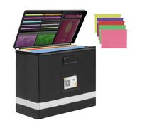 tidytech Small Next of Kin Box Organizer with 5 A4 Hanging Folder,Important Document Organizer with Combination Lock Fireproof File Box with Smart Labels for Letter Certificate,(S:13 * 6.3 * 8.3in)