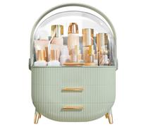 TidyTrove Makeup Organiser- Multi-Function Make up Organisers 3-Layer Drawers Storage Cosmetics Skincare Organiser with Clear Dustproof Waterproof Cover, For Bathroom Vanity Table Desktop, Green