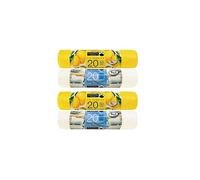 Tidyz 2 (80 Liners) X Strong Tie Handles 50 Litres Fragranced Swing Bin Liners Drawstring Refuse Sacks Bags - 20 Citrus Lemon & 20 Fresh Linen Summer