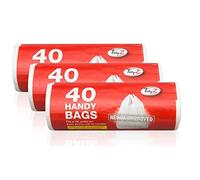 Tidyz 3 Packs Of 40 White Plastic Disposable Pedal Bin Liners - Fits 15L Bin - Extra Strong Tie Handle - 120 Bags In Total