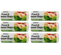 Tidyz 3000 Strong Large Reusable Fresh Lunch Bags - 6 Packs of 500, Fridge & Freezer Storage, All Food Types