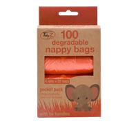 Tidyz Degradable Nappy Bags Pocket Pack - 100 Pcs