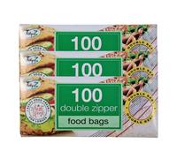 TidyZ Double Zip Food Bags 100 Assorted Pack