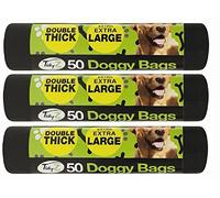 150 Extra Strong TidyZ Black Doggy Waste Bags With Tie Handle 32cm x 38cm