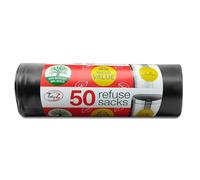 Tidyz Extra Strong Heavy Duty 20 Black Refuse Sacks 50 Litre for Home/Kitchen/Office/Garage/Garden/Workshop, 10 x 10 x 10 cm