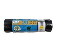 20 Heavy Duty Extra Strong 50L Black Refuse Sacks, Bin Liners, BinBags