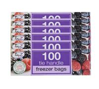 TidyZ Freezer Bags with Tie Handles 100 Assorted Pack