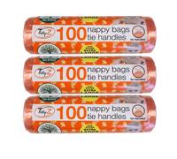 TidyZ Nappy Bags with Tie Handles 100 Assorted Pack
