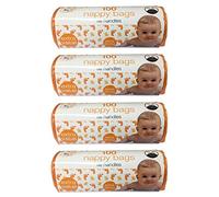 TidyZ Pack of 400 Nappy Bags Thick Strong On A Roll with Tie Handles