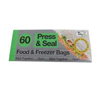 Tidyz Press & Seal Food & Freezer Bags (Pack Of 60) May Vary (One Size)