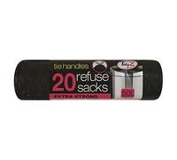 Tidyz Tie Handles Kitchen Bin Liners Swing Bin Bags Refuse Waste Rubbish Sacks, Plastic, Black, 10 x 10 x 10 cm