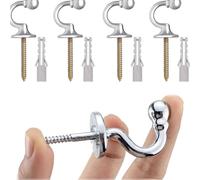 Tie Back Hooks for Curtains - 4 Pcs U Shaped Heavy Duty Metal Ball End Tieback Hooks, for Drapes, Curtains, and Window Treatments - Easy to Install, Space-Saving Design