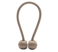 Tie Backs For Curtains 1PCS Magnetic Curtain Tieback Braided Spherical Chain Buckle Solid Color Drapery Holdback Clip Holders Home Decor(Light Brown)