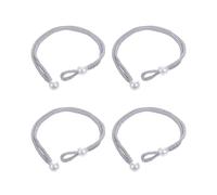 Tie Backs for Curtains, 4PCS Curtain Ties, Tie Backs with Pearl Curtain Rope Buckle Cord Holders, Curtain Tiebacks, Simple Style Decorative Curtain Tiebacks for Home Hotel Office Window Drapery