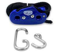 Tie Boss - 3/8 Inch, Heavy Duty, (300 lbs Working Load Limit), Weather Resistant, Tie Down, Rope Tightening System, (w/15 ft Rope) - Blue