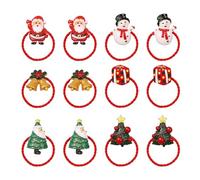 TIE Christmas - 12 Pack Elastic Circle Snowman Motif Cold Band | Accessories for the Fun for Girls Women Lovers Families Friends Daughter Festival