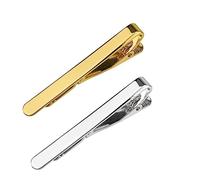 Tie Clip,2 PCS Tie Clips Men's Tie Accessories Tie Clip Classic Gift Set tie pin Necktie Clip on Tie for Long or Short Styles Necktie Wedding Business Clips Silver Gold