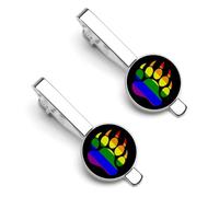 Tie Clip Bar for Men Gay Bear Prides Paw Tie Pins Suit Accessories Wedding Business
