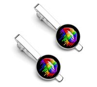 Tie Clip Bar for Men LGBT Gay Prides-Rainbow Lips Tie Pins Suit Accessories Wedding Business