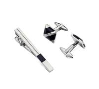 Tie Clip Cufflinks Gift Set Sandstone Men Shirt Stone Cuff Links Mens Wedding Jewelry Sets For Men