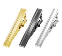 Tie Clip for Men Black, 2 Inch Tie Bar Tie Pins and Clips for Regular Tie, Unique Men Tie Clip Tie Clasp Silver Suitable for Wedding Anniversary, Business Professional, Father's Day Gift, 2 inch