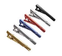 Tie Clip Set of 6 with Matte and Electroplated Finishes Decorative Tie Clips for Daily Offices Wear Formal Event Dressingup Men ' s Clip