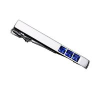 Tie Clips Copper Smooth Blue Red Black Crystal Tie Clip Men's Business Workwear Tie Clip Clothing Accessories(Blue)