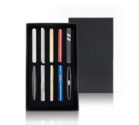 Tie Clips for Men, 10 Pcs Smooth Tie Bar Set, Silver Pisa Corbatas de hombre, Gift Boxed, Ideal for Wedding, Anniversary