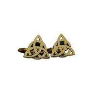 Tie Clips for Men Creative Celtic Knot DIY 18K Gold Plated Stainless Steel Cufflinks, Accessories, Light Luxury, Gifts For Father And Husband(Gold)