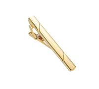 Tie Clips for Men, Gold Diagonal Stripe Polished Metal Tie Bar, 1 Piece Classic Clip for Regular Ties Business Wedding Daily Wear, Ideal Gift, Gold, Average Size