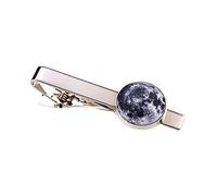 Tie Clips for Men,Personalised Tie Clip,Solar System Sun Earth Moon Mars Jupiter Metal Tie Clips Men Simple Necktie Tie Pin Bar Clasp (Color : Size 1, Size : One Size)