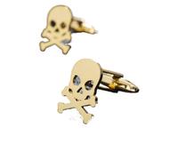 Tie Clips for Men Stainless Steel Punk Pirate Skull Cufflinks Vintage Viking Skeleton Mens For Shirts Personality Rock Party Accessories
