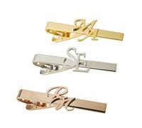 Tie Clips, Personalized Name Initials Tie Clips, Necktie Ties Bar Pinch, Men Classic Tie Clips Tie Accessories Gifts For Business Father'S Day Wedding Anniversary,Yellow,One Size