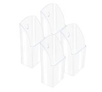 TIE-DailyNec 4 Pack Acrylic Remote Control Holder Wall Mounted, Transparent TV Remote Holder, Adhesive Media Organizer for Bedroom, Living Room, Kitchen, Office