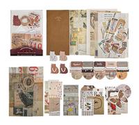 TIE-DailyNec 88PCS Scrapbooking Supplies Kit, Vintage Journaling Supplies, Aesthetic DIY Retro Scrapbook Paper for Bullet Journals Junk Journal Art Craft