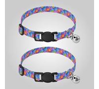Tie Die Colorful Aesthetic Collars for Small Dogs 5-15Lbs Release Buckle Collar for Female Dogs 2 Pcs